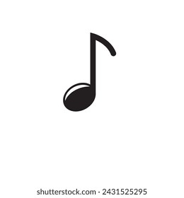 black quaver music note icon vector element concept design template