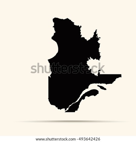 Black Quebec Map Illustration