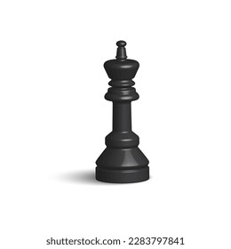 black queen 3d. Chess figure. Chess game. Vector illustration.