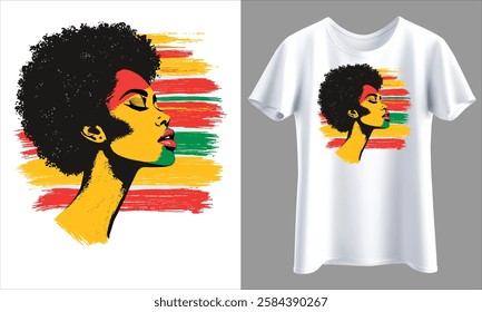 Black Queen African Beauty Art T-Shirt Graphic