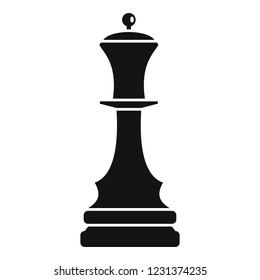 Black queen chess icon. Simple illustration of black queen chess vector icon for web design isolated on white background