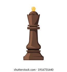 Black Queen as Chess Piece or Chessman Vector Illustration