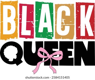 Black Queen design - Black History T-shirt Design, Black History PNG DXF EPS, African American t-shirt design, Black History bundle