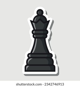 black queen, editable cartoon style sticker vector