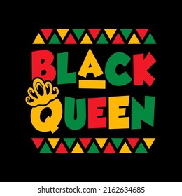 Black Queen - Juneteenth African American Independence Day, June 19. Juneteenth Celebrate Black Freedom Vector Illustration