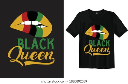 Black Queen, black lives matter typography t-shirt design