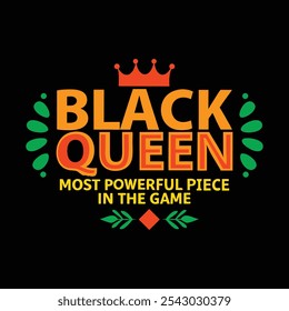 Black Queen Most Powerful Piece in the Game - Empowering Wall Art and Home Decor Design