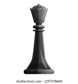 Black queen piece icon. Cartoon of black queen piece vector icon for web design isolated on white background