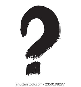 Black question abstract brush stroke  illustration vector 