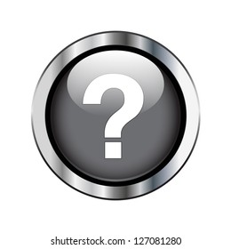 Black question button on silver border
