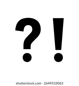 Black question exclamtion silhouette vector flat illustration design.