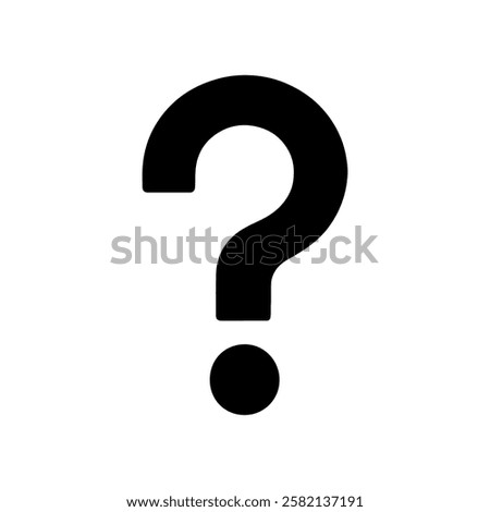 Black question mark icon silhouette vector flat illustration design.
