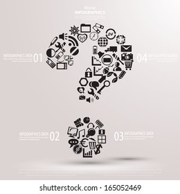 Black Question mark from Question icons. Vector