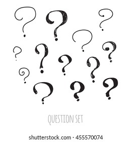 black question mark on the white background