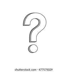 Black question mark on a white background. Vector illustration.