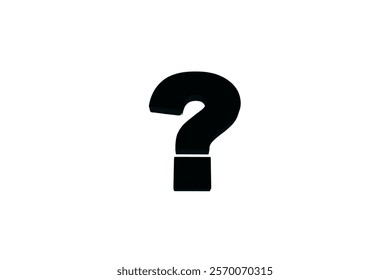 Black question mark silhouette isolated on white background. Question mark icon vector illustration design. Question mark vector silhouette on white background.