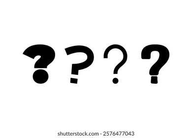 Black question mark silhouette isolated on white background. Question mark icon vector and illustration design.