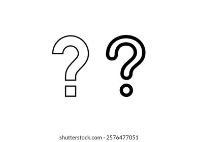 Black question mark silhouette isolated on white background. Question mark icon vector and illustration design.