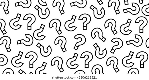 Marcadores de interrogación negros sobre fondo blanco. Fondo vectorial abstracto del patrón de signos de interrogación.