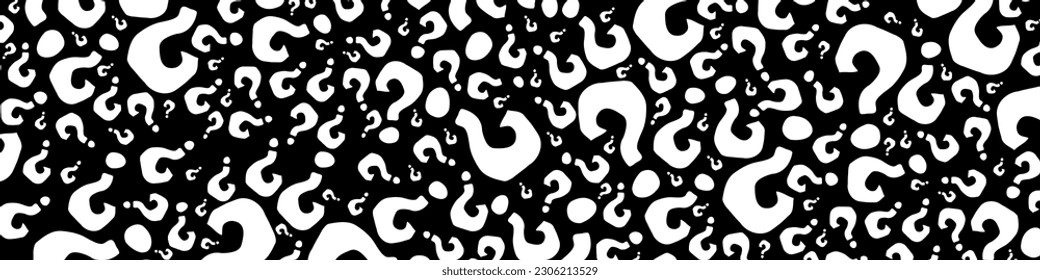 Black question marks on white background. Question mark pattern abstract vector background.