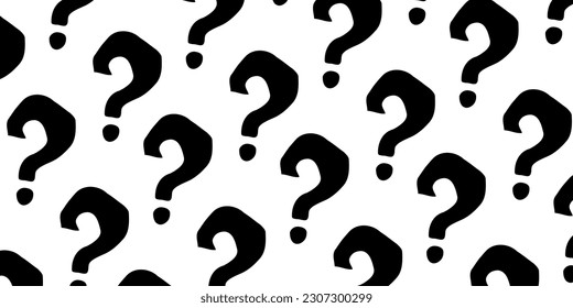 Marcadores de interrogación negros sobre fondo blanco. Fondo vectorial abstracto del patrón de signos de interrogación.