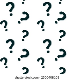 Black question marks scattered in a random pattern on a seamless background.