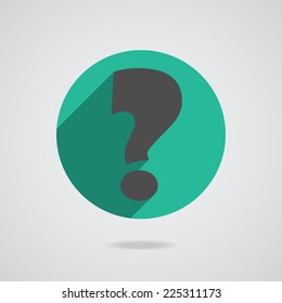 Black questions mark icon on green button. Circle isolated on background. Vector abstract illustration EPS 10