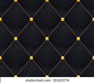 Black Quilted Seamless Vector Pattern  Vector background made and gradient mesh  Great for luxury   VIP projects 