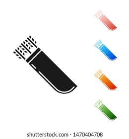Black Quiver with arrows icon isolated on white background. Set icons colorful. Vector Illustration
