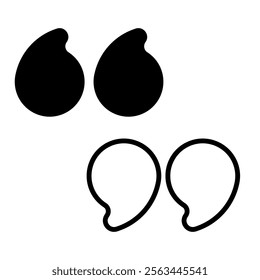 Black quotation mark, quote symbol icon vector illustration, double quotation mark isolated on white background.