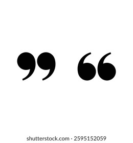 Black Quotation Marks Icon Set