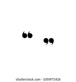 black quote marks isolated on white.  Flat reading icon. Vector illustration. quotation logo. 