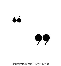 black quote marks isolated on white.  Flat reading icon. Vector illustration. quotation logo. 