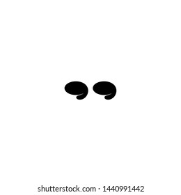 black quote marks isolated on white.  Flat reading icon. Vector illustration. quotation logo. 