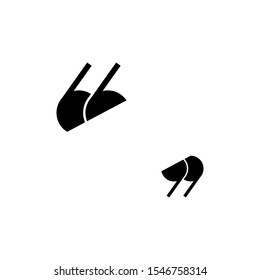 black quote marks isolated on white.  Flat reading icon. Vector illustration. quotation logo. 