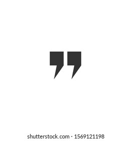 black quote marks isolated on white.  Flat reading icon. Vector illustration. quotation logo. 