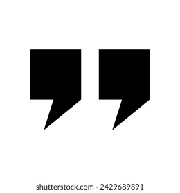 Black quotes icon. Vector isolated on white background.