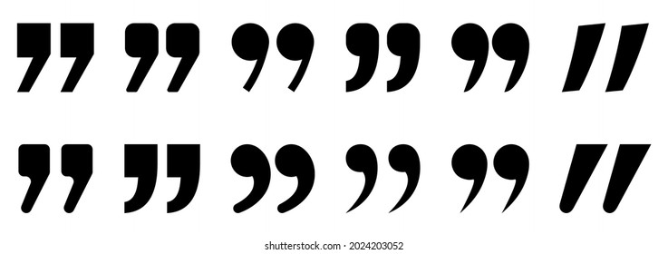 Black quotes vector icons. Quote marks. Vector illustration