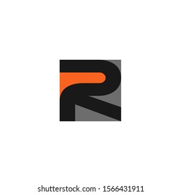 Black r letter logotype, icon, vector illustration