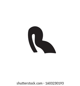 black R logo, vector design.