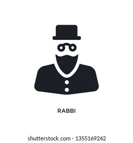 black rabbi isolated vector icon. simple element illustration from religion concept vector icons. rabbi editable logo symbol design on white background. can be use for web and mobile