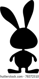 black rabbit, hare, bunny, flat, sign, easter symbol