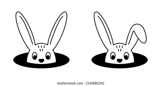 Black rabbit hole vector illustration