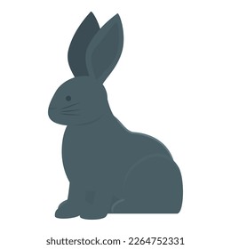 Black rabbit icon cartoon vector. Pet animal. Rodent mammal