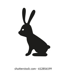 Black rabbit icon on the white background.