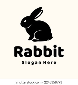 Black Rabbit Logo design template vector icon