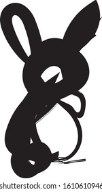 Black Rabbit on white background