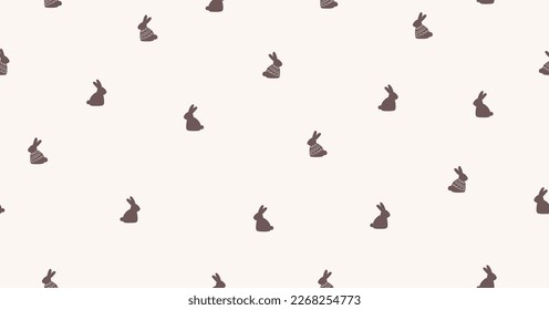 Black rabbit seamless vector pattern. Easter background
