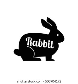 Black rabbit silhouette. Vector