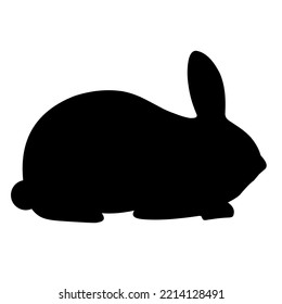 Black rabbit silhouette vector. Isolated on a white background. Great for animal logos.